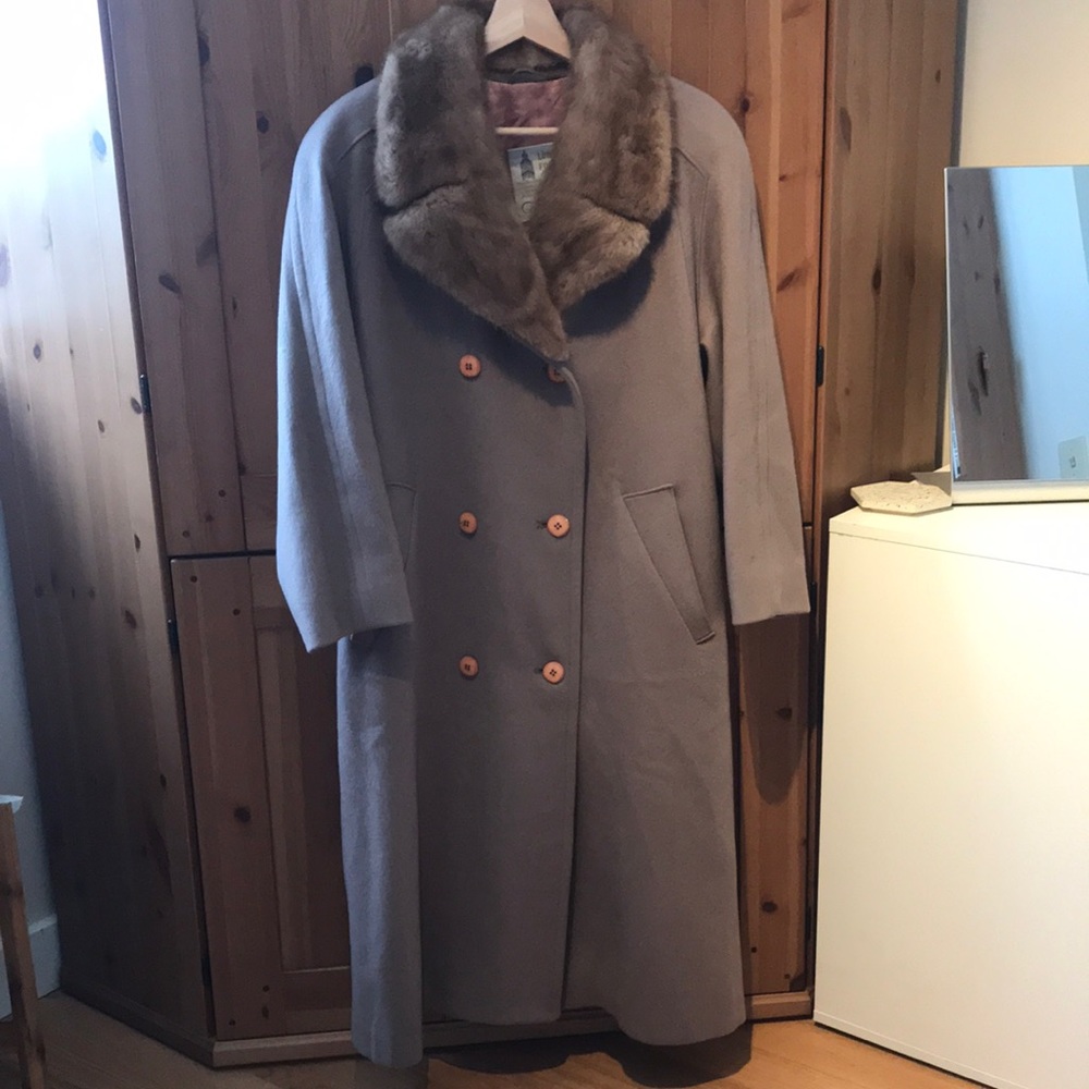 London Fog ‘Maincoats’ coat with real fur collar and silk lining